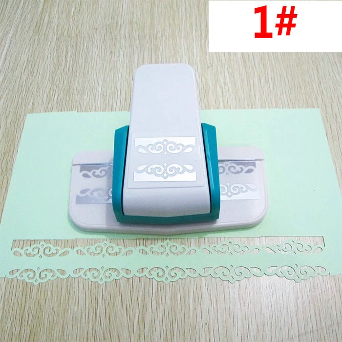 8 stijl grote size Fancy grens punch bloem embossing punch scrapbooking handgemaakte rand apparaat DIY papier cutter Craft: Army Green