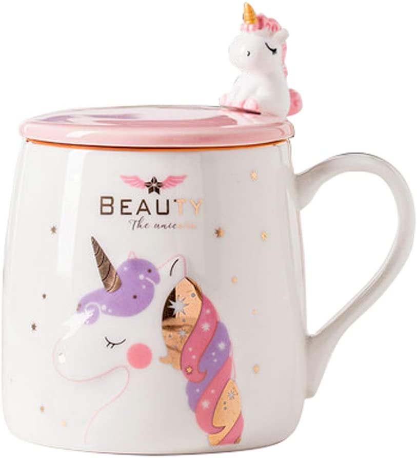 Tasse à café licorne en céramique, avec jolie cuillère licorne, tasse du matin, nouveauté café thé lait, , 380ML,