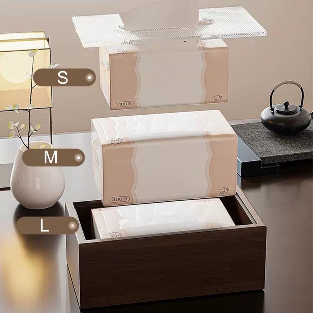 Houten Tissue Box Houder - Chinese Stijl - Desktop Organizer met Acryl Deksel