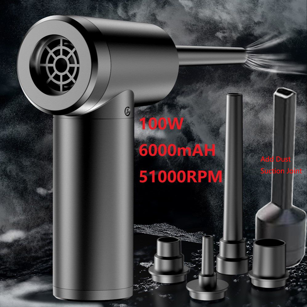 Samengeperste lucht Duster voor computer toetsenbord PC auto schoon 51000 RPM USB opladen draagbare elektrische ontstoffen draadloze lucht blazer: Roze