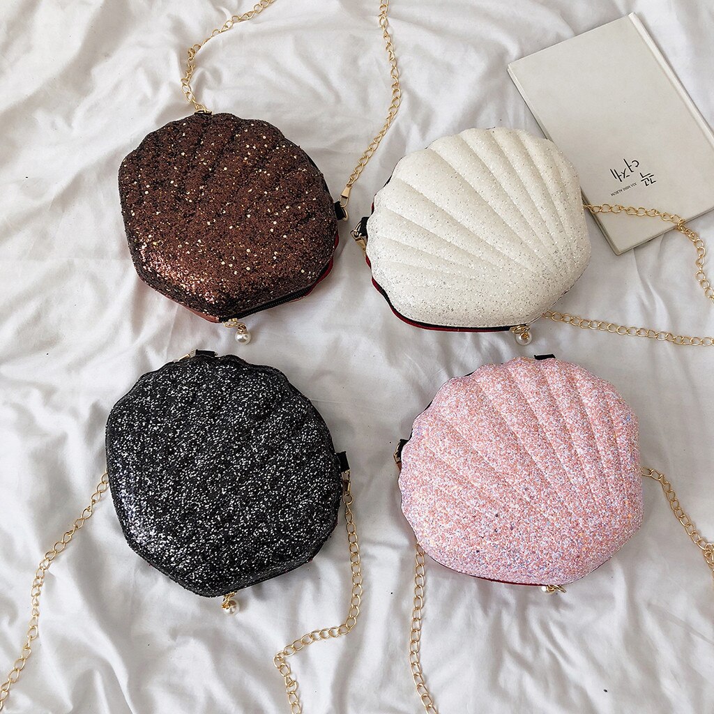 Neue Crossbody-tasche Süße Shell Kette Schulter Tasche Kupplung Tasche mädchens Umhängetasche Handtasche # YY