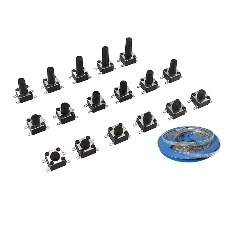 20 piezas, 4,5x4 5 interruptor de botón SMD 4,5x4,5x3 interruptor táctil de 8 luces, 4,5x4,5x3,5/3,8/4/4. Interruptor de alimentación de 4 pines, 5 MM, 5 MM, 6 MM, 7 MM, 8 MM, 9 MM, 10MM