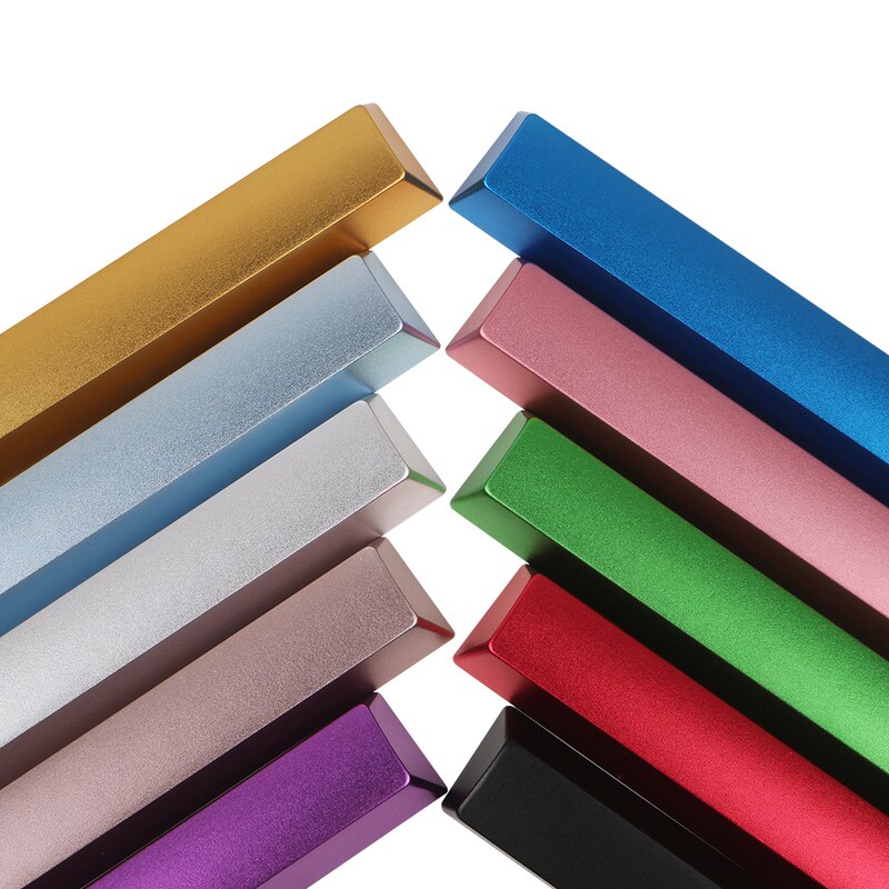 Mechanical Keyboard Metal Blank Space Bar Keycap 6.25U 6.25X Aluminum Alloy CNC Anodic Oxidation Spacebar Key Caps OEM Profile