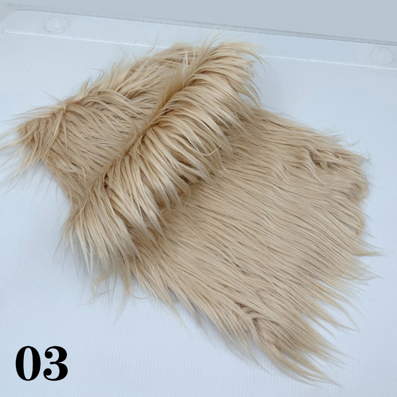 25x45cm 8cm stapel namaakbont stof patchwork naaimateriaal voor doe-het-zelf pluche poppen ambachten baard haar cosplay hoed kostuum stof: CAMEL