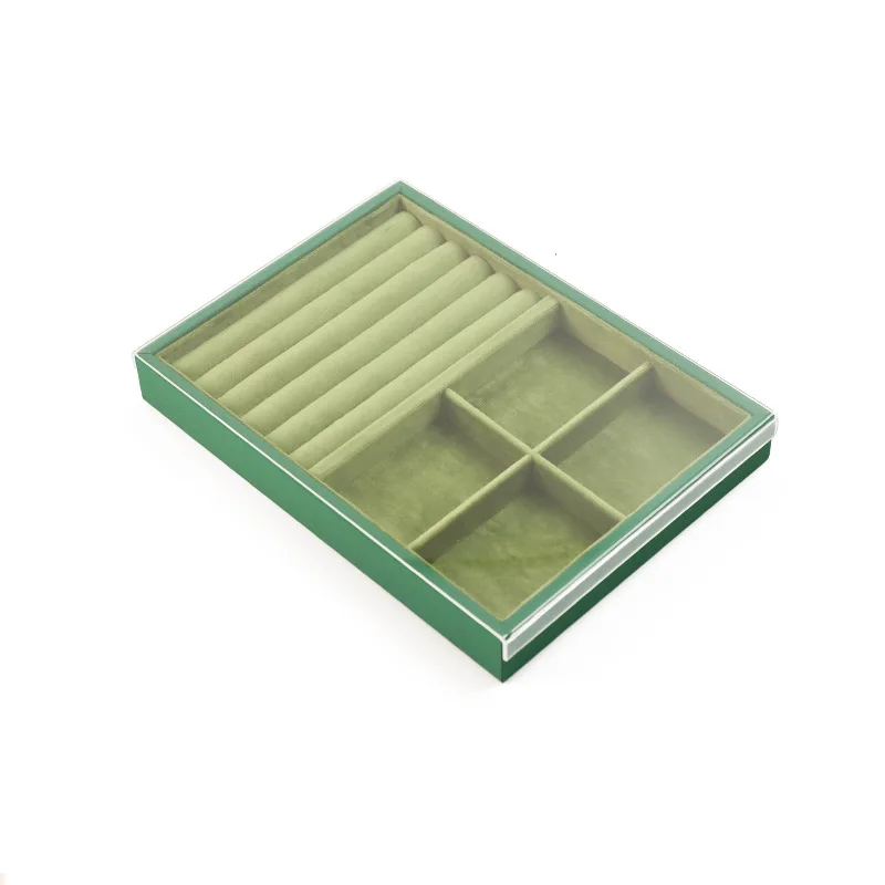 Bandeja de joyería de lujo para pulsera, accesorios de exhibición de anillos, organizador de joyas, soporte de funda de collar de cuero de pelusa, Show de tienda de joyas