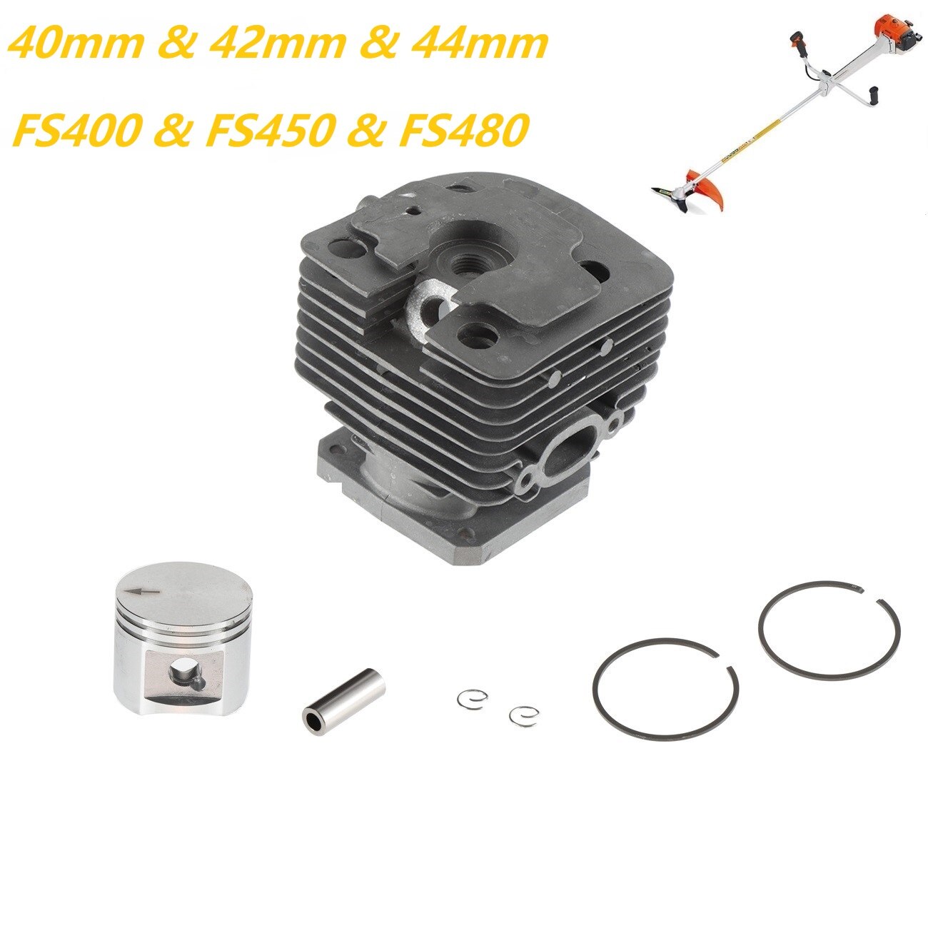 40Mm 42Mm 44Mm Cilinder En Zuiger Set Fit Stihl Trimmer Fs 400 450 480 Sp 400 FS400 FS450 FS480 SP400 FR450 Deel 4128 020 1211
