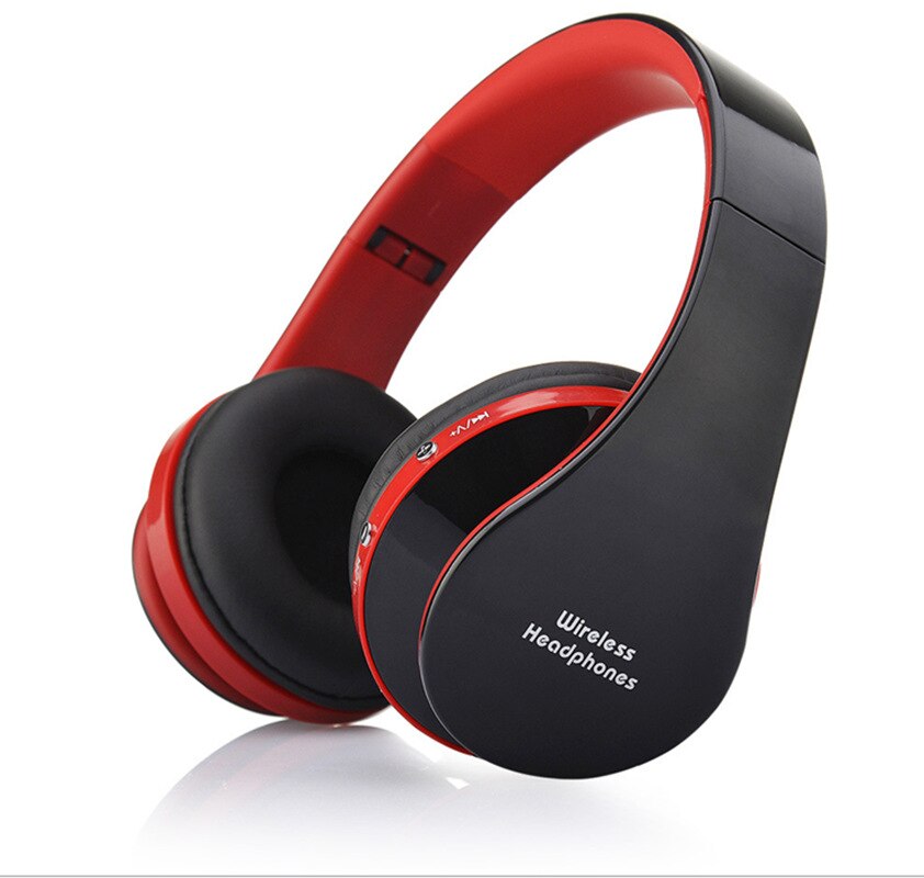 MidCreat 8252 sans fil Bluetooth casque pliable casque Bluetooth écouteurs réduction du bruit avec micro pour la musique de sport: Rouge