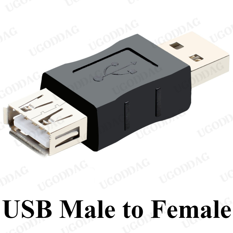 USB2.0 AM mannelijk naar AF vrouwelijk adapter USB mannelijk naar mannelijk adapter verlengkop USB vrouwelijk naar vrouwelijk conversiekabel: WHITE