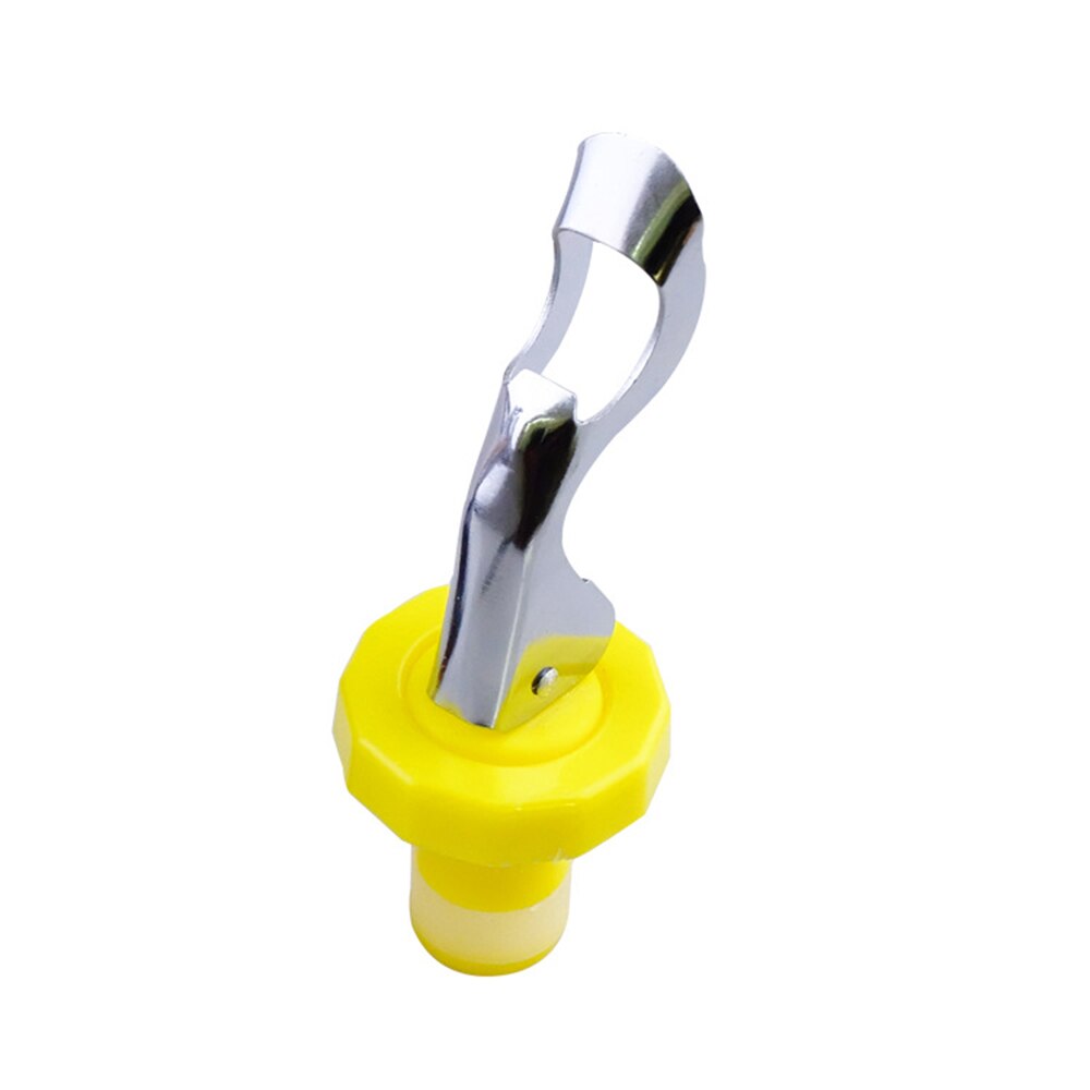 1Pc Wijn Druk Vacuüm Afdichting Plug Wijnfles Stop Servies Wijn Flessenstop Wijn Set Lekvrije Cap keuken Tool: YELLOW