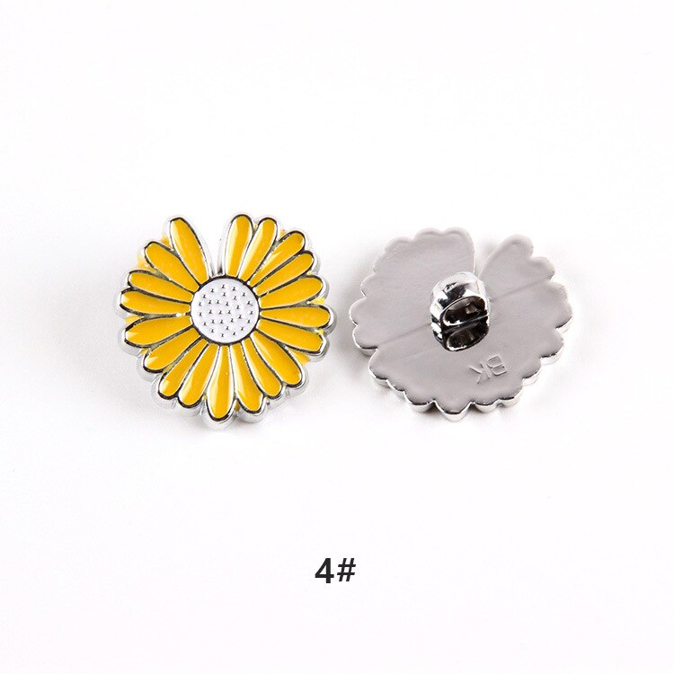 Botones pequeños en forma de Margarita de 25mm, botones de flor de sol, botón de resina para Metarl para ropa, abrigo, suéter, accesorios DIY: 4
