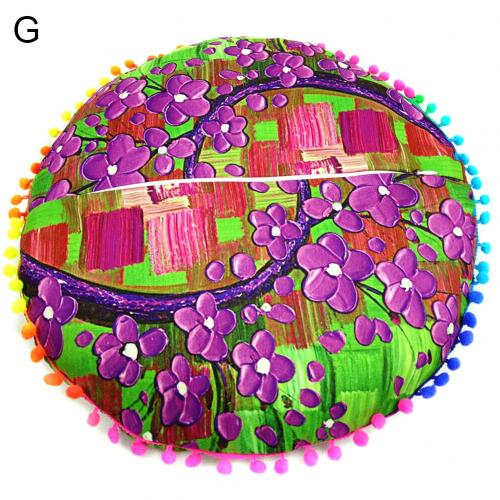 43cm rund bohemisk mandala golvkudde hemsoffa inredning nationell stil soffkudde bekväm kudde: G