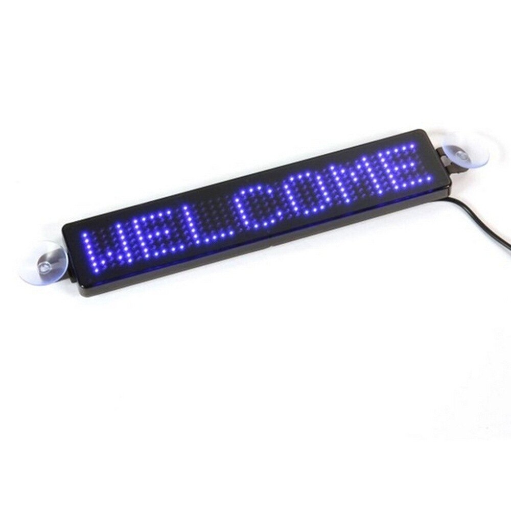 12V Auto Led Programmeerbare Teken Bewegende Scrolling Bericht Display Board Scherm Ultra-Dunne Auto Bericht Display Board Naam tag: Blauw