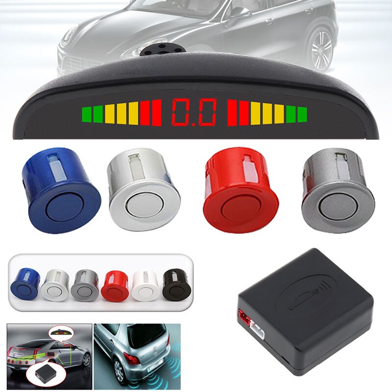 4 sensores de carro plana estacionamento sensor automático reverso back up detector sistema com