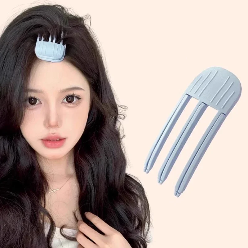 2 pçs fofo hairpin curling franja clipes raízes de cabelo volumizing grampos de cabelo conjunto feminino curling clipe fixo moda volume rolo de cabelo: Marfim