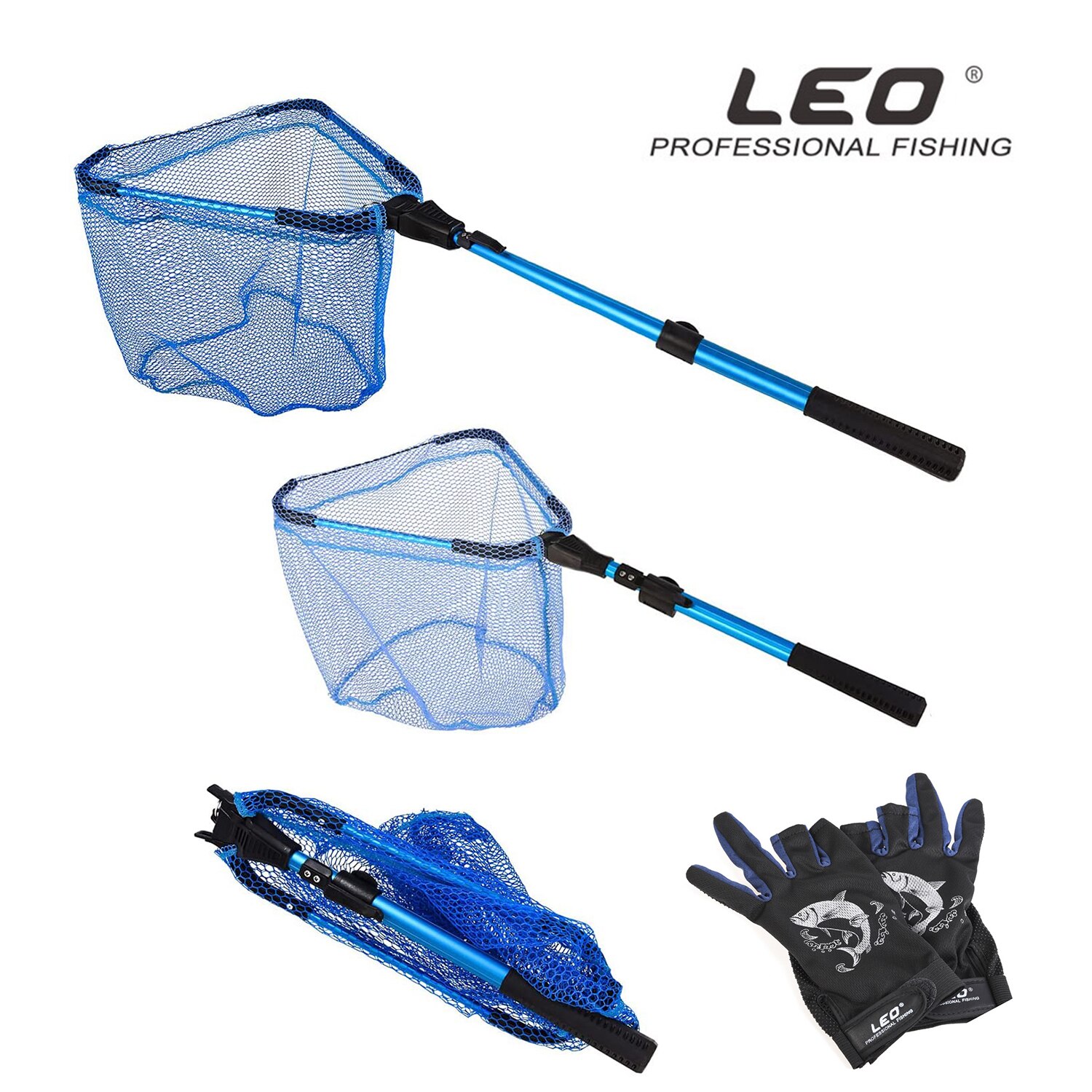 Visnet Opvouwbare Hand Net Hoofd Aluminium 8mm Schroef Vouwen Dip Netto Lijmen Net Outdoor Visnet Tool Accessoires Visnetten Schepnet voor vissen (Color : 45x50cm