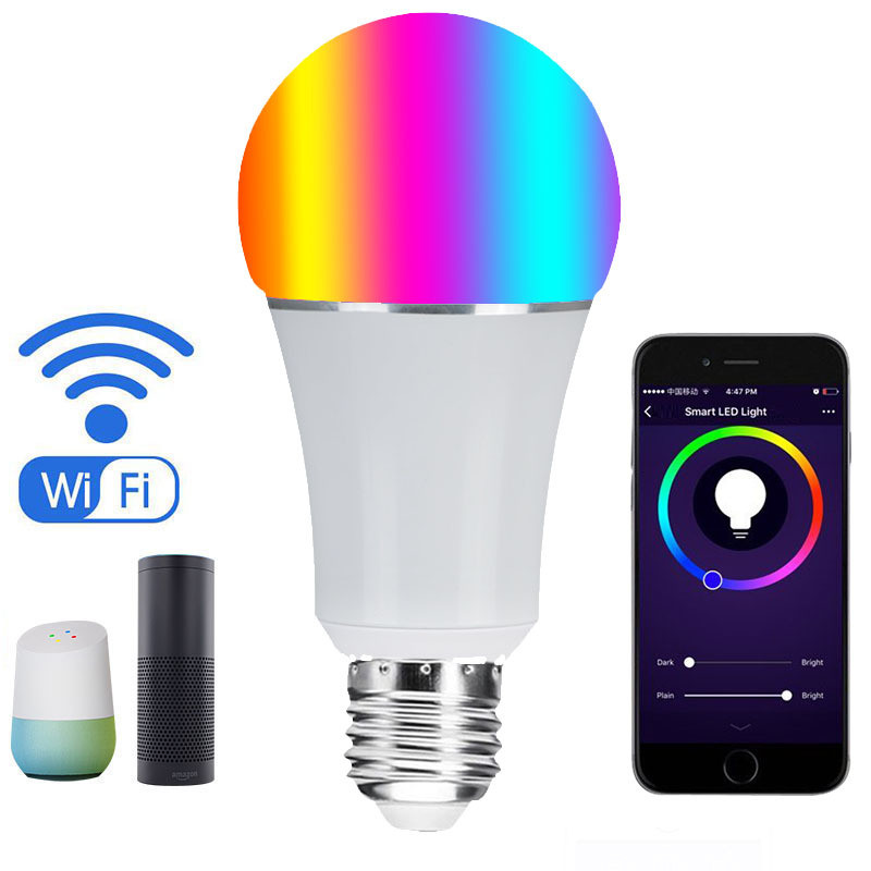 Ins Smart home WiFi led lamp licht APP sluit Alexa thuis voice control E27 B22 RGB + CW dimbare led lamp