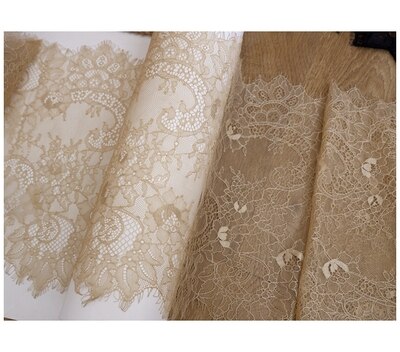 Breite 35CM länge 3 Meter exquisit wimpern spitze DIY kleidung zubehör hohl schleier hochzeit kleid stoff: khaki