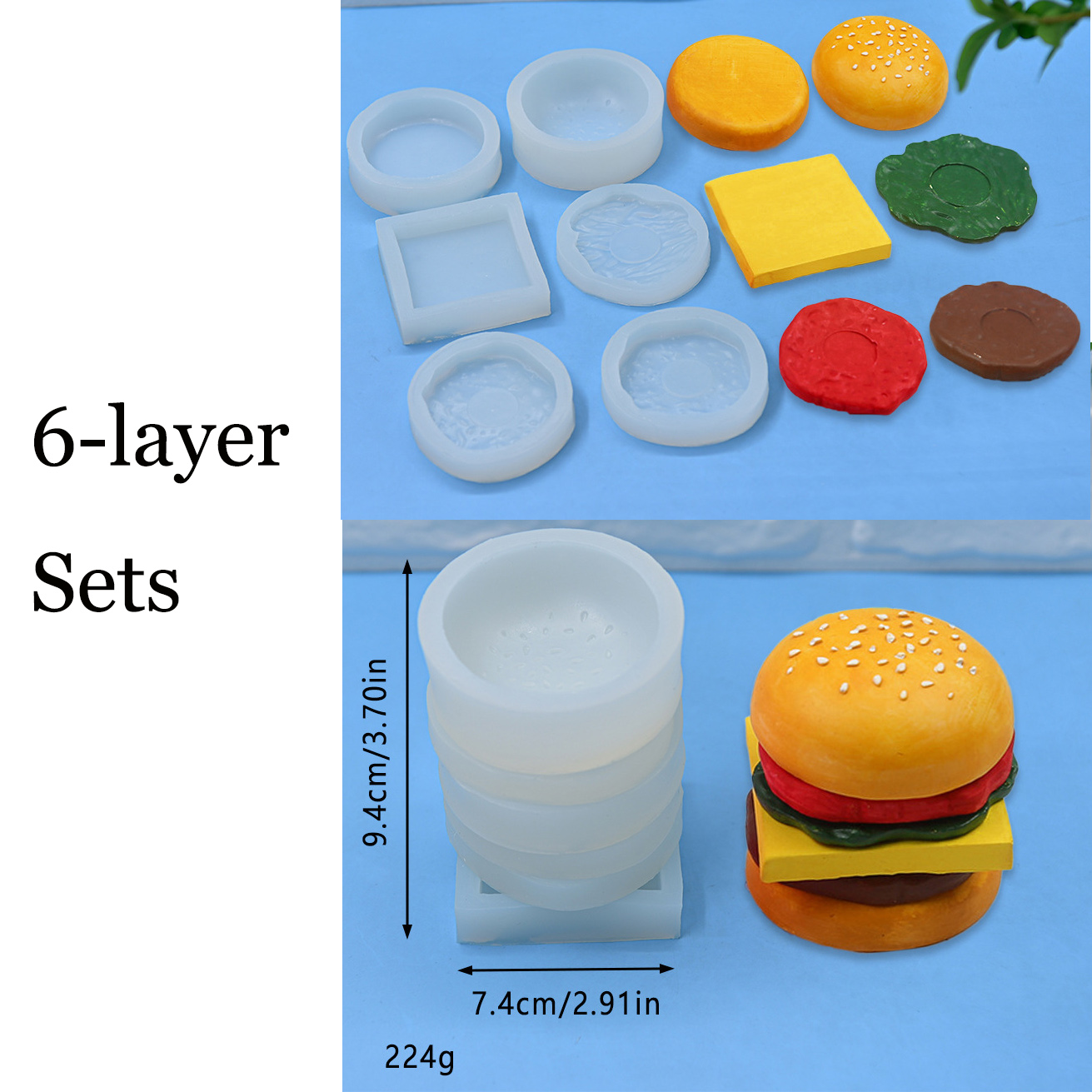 Hamburger bilden Silikon bilden, Keks Schokolade zurück kuchen Werkzeuge kreative Hamburger Kerzen formen freundlicher handgemachte Spielzeug bilden: hellgrün