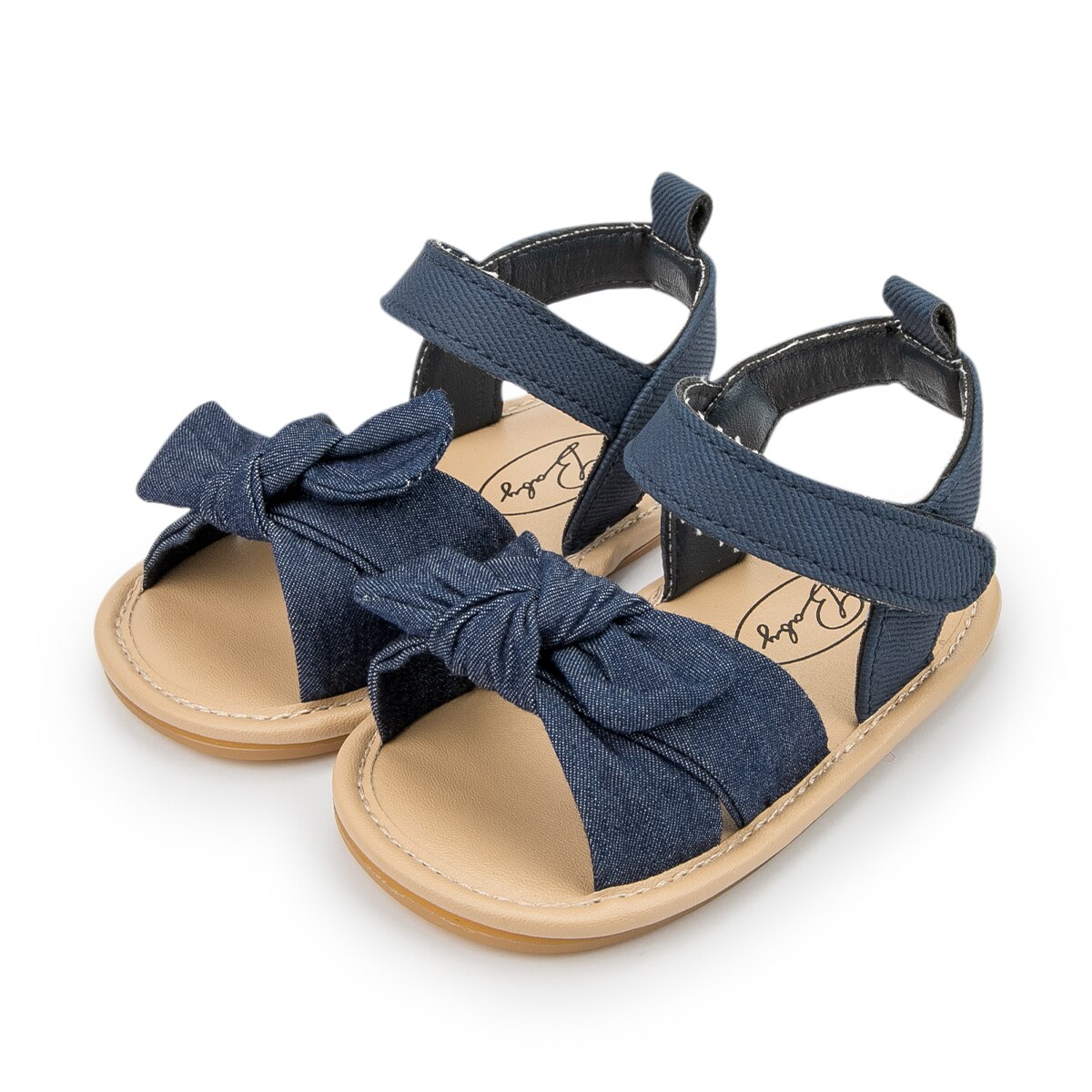 Sandals Baby Girls Cute Bowknot Princess Shoes Toddler Infant Flat Soft-Sole Summer Sandals Non-slip Shoes Crib: dark blue / 13-18 Months