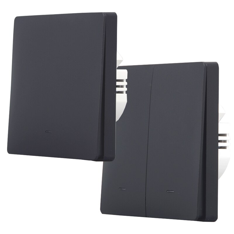 Lonsonho Tuya Zigbee Smart Switch No Neutral EU 220V Magnetic Latching Relay Wireless Light Switches Support Zigbee2Mqtt: black / 2-Gang