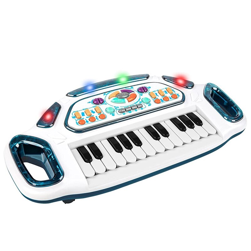 Teclado de Piano multifuncional para niños, Piano Electrónico de 24 teclas con luz, puede tocar juguetes musicales para niños y niñas: Default Title