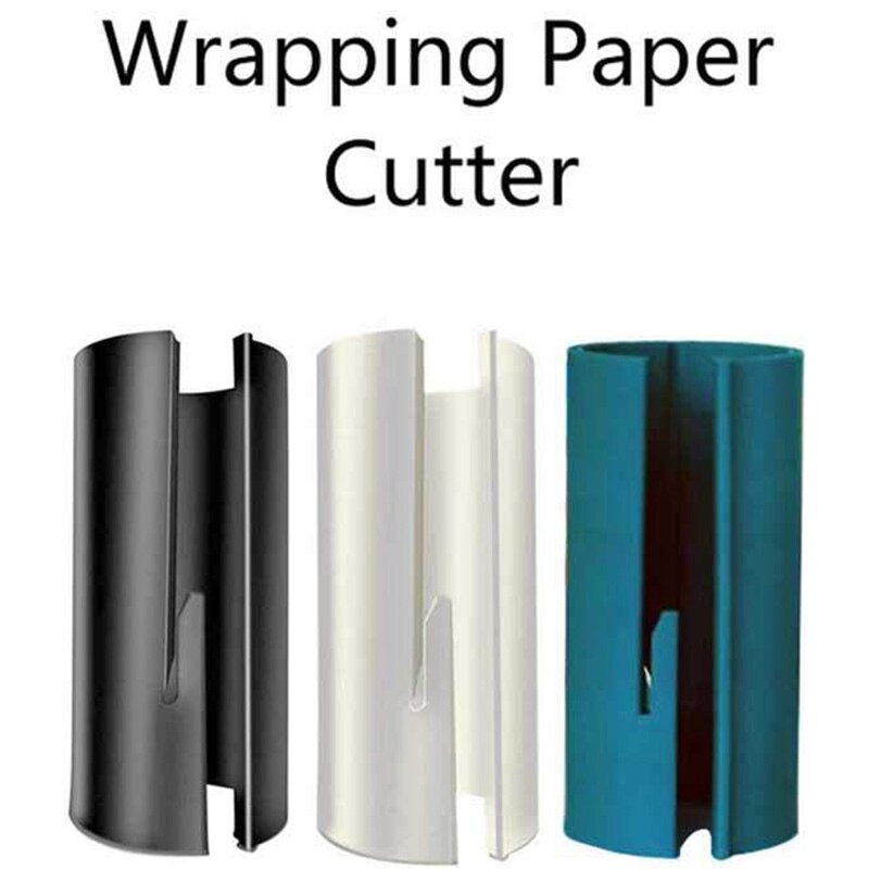 Christmas Wrapping Paper Cutter Tool Tube, Kraft Craft Paper Roll Sliding Line Cut Trimmer for Xmas ,Storage Holder and Disp