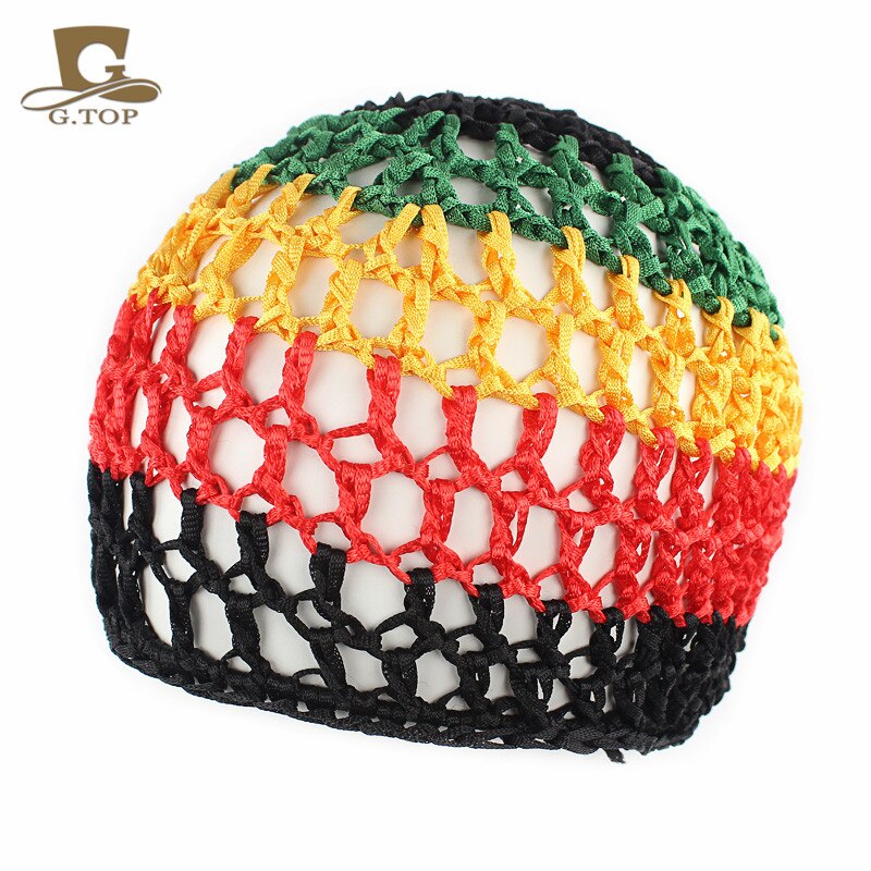Rasta hæklet kufi hat sovehår net kf -8
