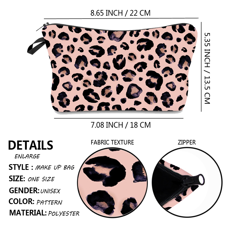 Jom tokoy vandtæt makeup taske udskrivning leopard kosmetik taske arrangør taske kvinder multifunktionel skønhedspose hzb 974