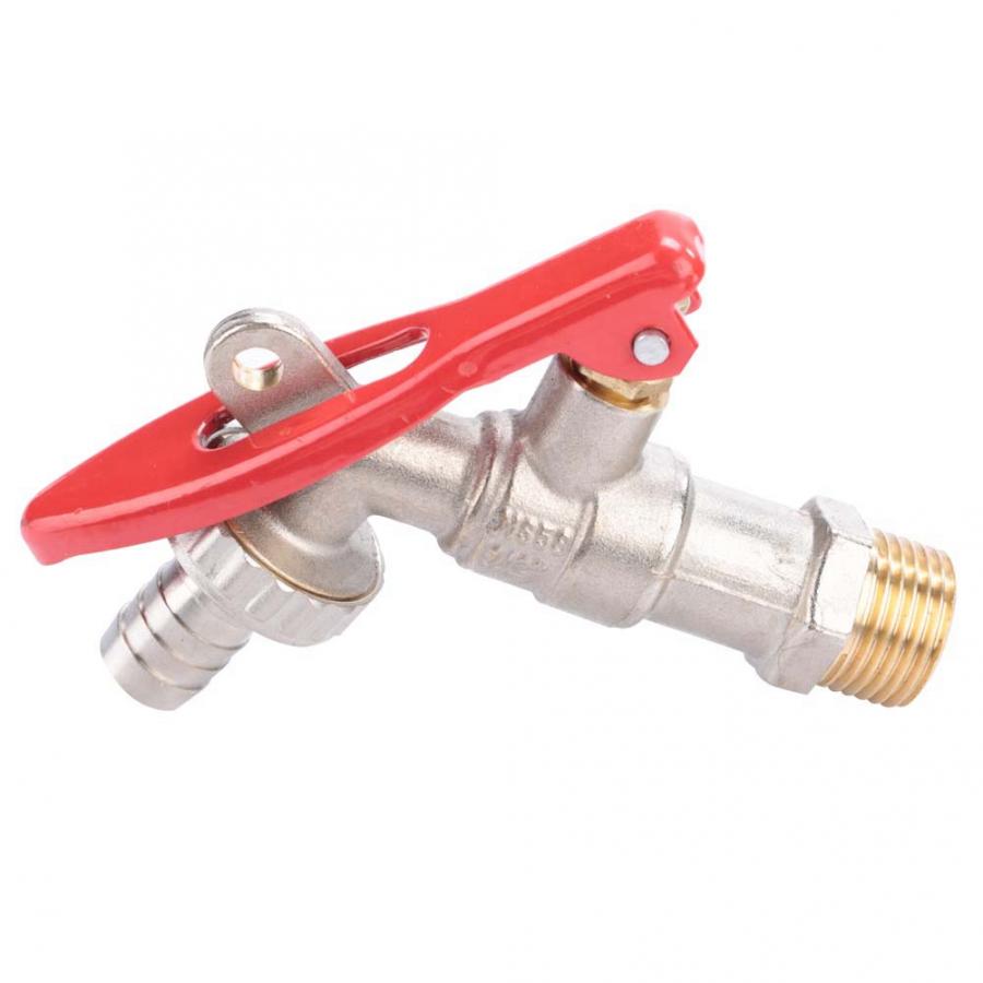 1/2 Inch Brass Thread Water Tap Lockable Faucet Garden Hose Lockable Faucet Water Tank Hose Connector Replacement Outdoor Tool