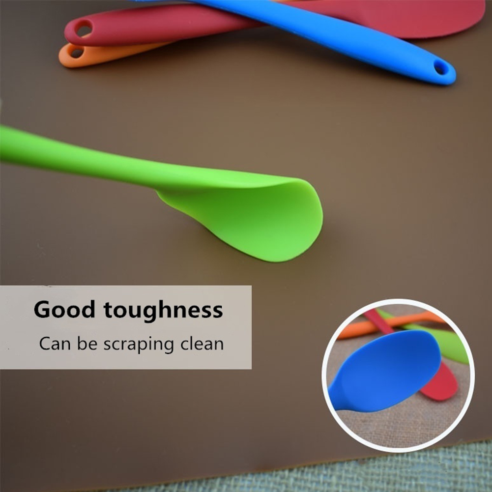 Cuillère Flexible en Silicone résistant à la chaleur, spatule à Long manche, grattoir antiadhésif, cuillères à crème glacée, pelle ustensile de cuisine