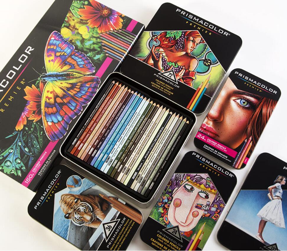 OEM USA sanford Prismacolor Art Oily Color Pencil 24 36 48 72 132 150 Color Lapis de cor Wood Color Pencils Artist School Supply
