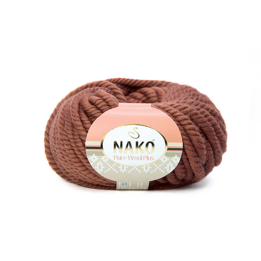 Wool Knitted Yarn - 16 Color Options - 30 Meters(100gr) - Knitting Yarn Ball - Nako Pure Wool Plus - Cardigans - Sweaters - Shawls - Beanie - Scarf - Berets - Poncho - Autumn - Winter - DIY: 10271