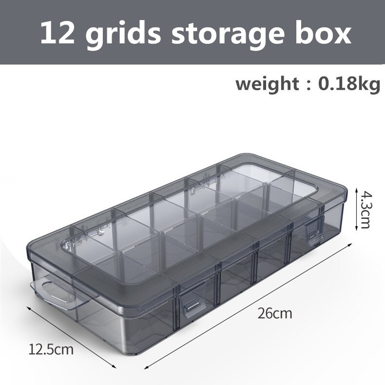Organizer 9-24 Grids Adjustable Storage Container Compartment Plastic Storage Box Component Screw Holder Case Display Container: Red