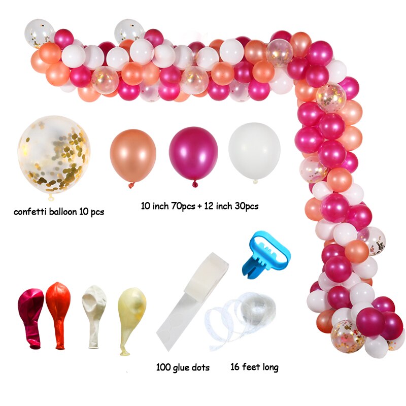113Pcs Multicolor Ballonnen Guirlande Boog Kit Confetti Latex Ballon Verjaardag Bruiloft Baby Shower Anniversary Party Decoratie: 113pcs balloon B