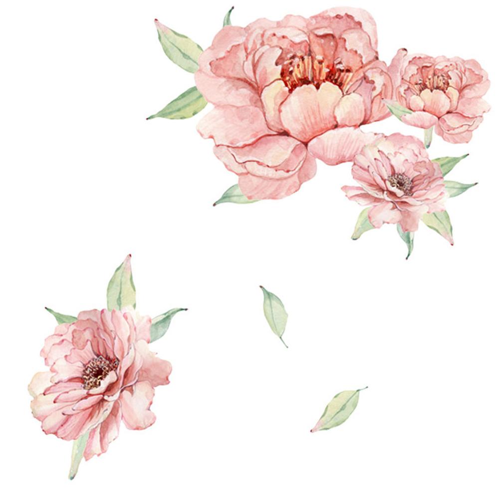 Różowa piwonia klasyczna ściana naklejka płyta winylowa Skórka i Stick wymienny piwonie naklejka wystrój żłobka dziewczyna kwiat ozdoby robić dekoracji wnętrz: Bordowy