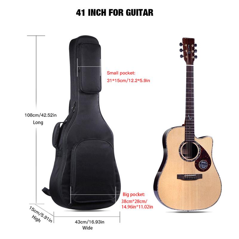 Verdicken Gitarre Musical Tasche Musik Zubehör Akustische Tasche Schwamm Gitarre Funktion 39 40 41 Zoll Schwarz Taschen Abdeckung Schutzhülle