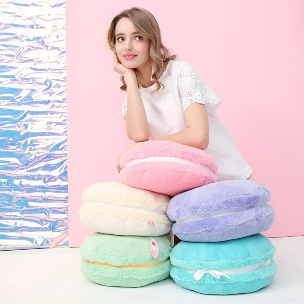 Macaron poduszka makaronik okrągły biały czerwony żółty niebieski zielony ciasteczka poduszka macaron prezent poduszka ICHIGO mleko