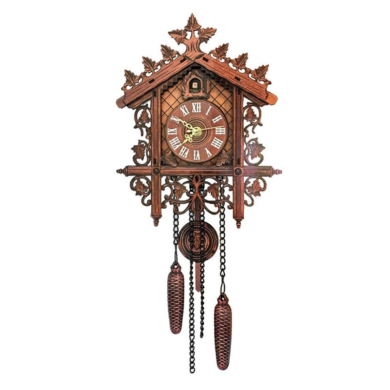 Relógio de parede gancho de madeira, relógio vintage para sala de estar, restaurante, quarto, 62kd