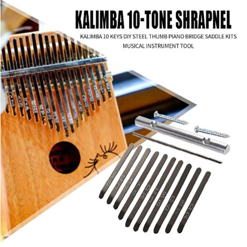 10 näppäintä kalimba peukalo piano musiikki -instrumentti peukalo pianosilta satula 10 avainsarjasarja kalimba diy -varaosille