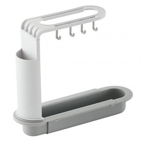 4 Colors Useful Dish Drying Rack Dish Drain Shelf Scalable for Washroom: Grey