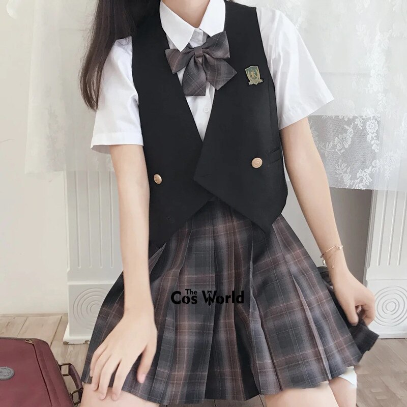 [Hei Yan] Japanese Womens Girls Spring Autumn Sleeveless Vests Waistcoat Suit For JK School Uniform Student Clothes