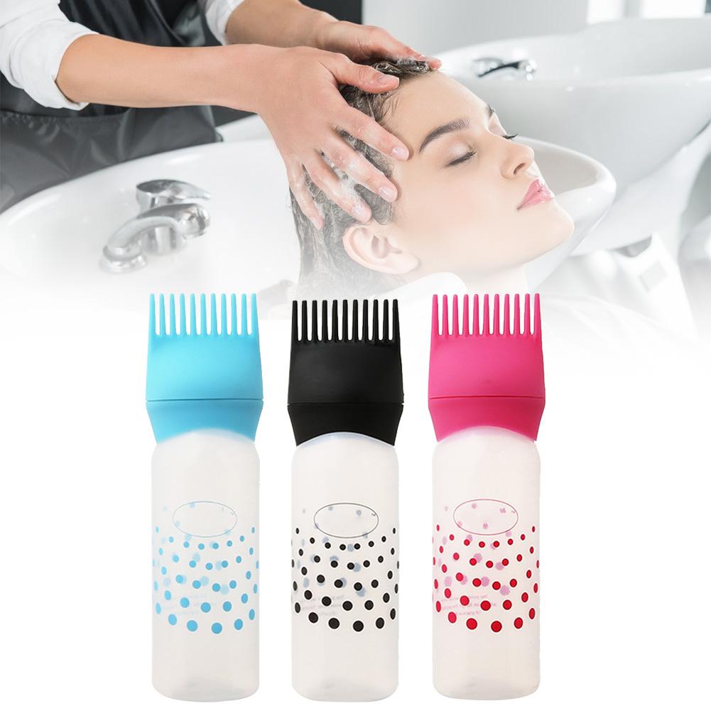 Aplicador de shampoo de tingimento, ferramentas para pintar cabelo 3 cores 120ml, pente de óleo, aplicador de tinta de cabelo, ferramenta de estilo para coloração de cabelo