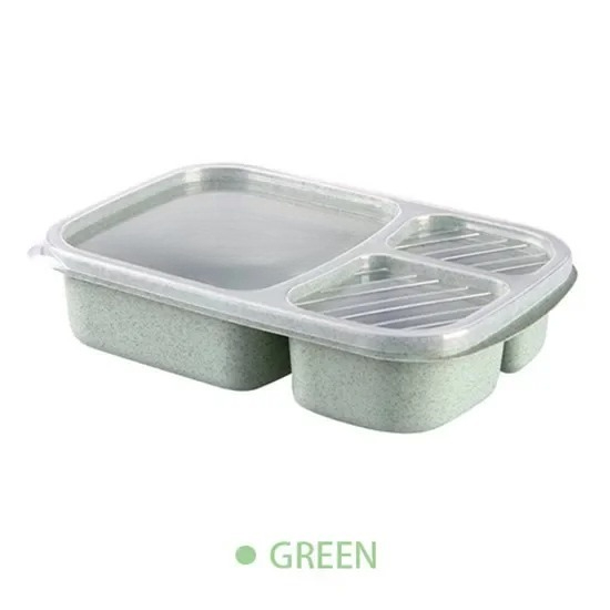 Wheat Straw Lunch Box Portable Bento Box With Compartment Picnic Bento Box Fruit Container Microwave Oven Dinnerware for Student: Orange