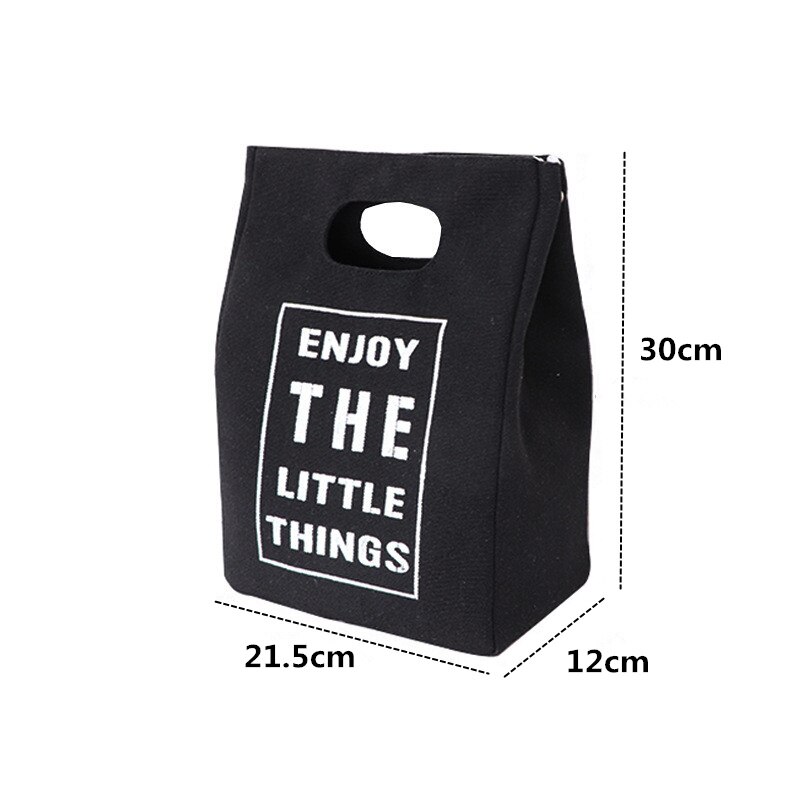 Purdored 1 Pc Japanse Stijl Lunch Tas Canvas Thermische Lunchbox Voedsel Verse Bento Pouch Picknick Drinken Koud Geïsoleerde Lunch tas