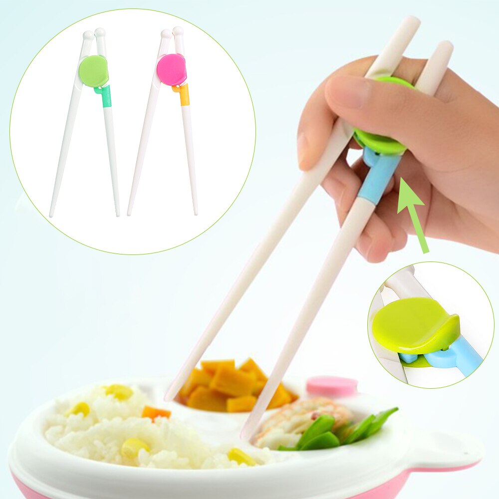 Palillos chinos para niños, palillos de aprendizaje, palillos de entrenamiento reutilizables, accesorios de vajilla de cocina, 1 par