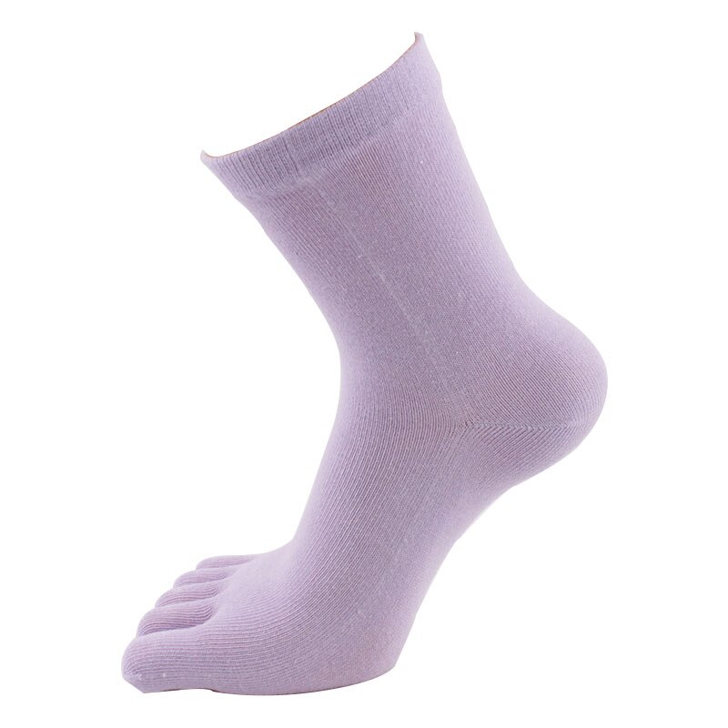 Dames multicolor teen vijfvinger sokken warmer katoenen hardloopsokken voor hardlopen en fietsen: P