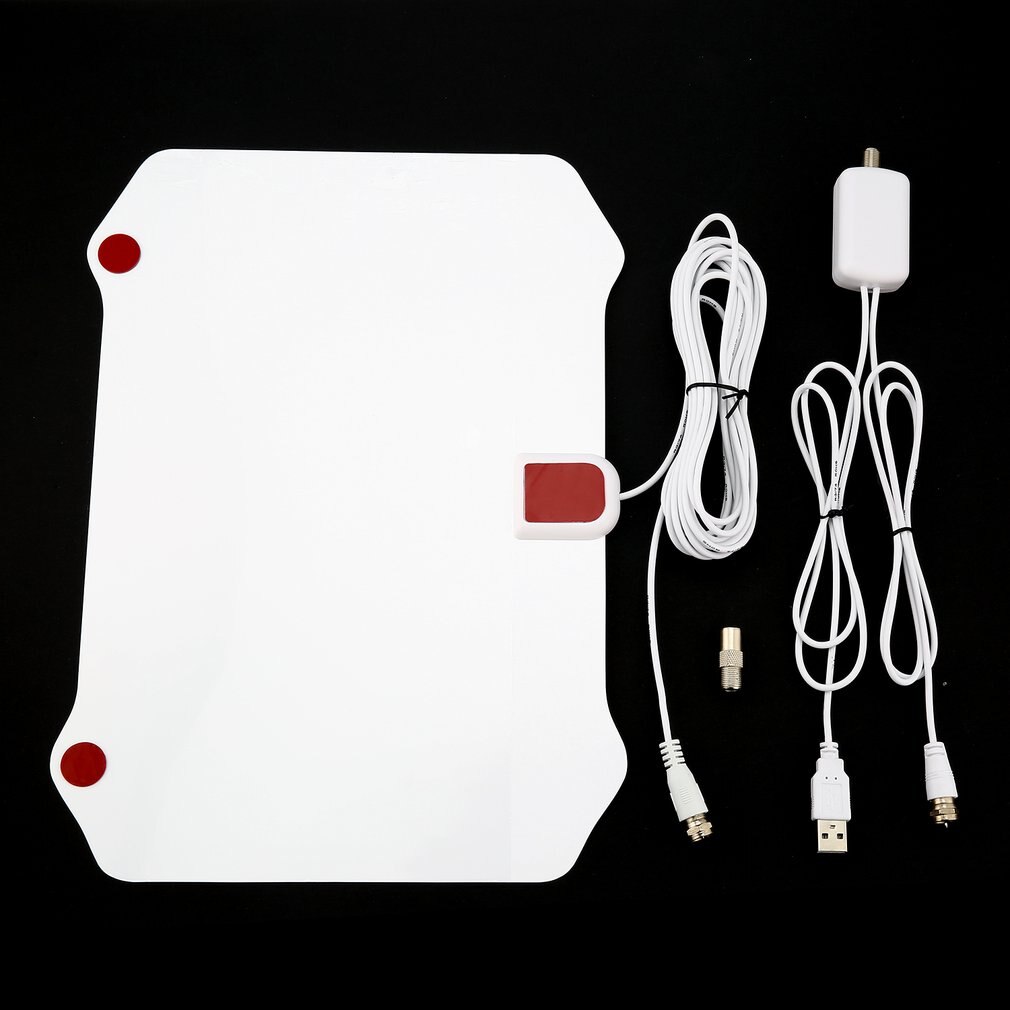 80miles Reception Range Digital Indoor TV Aerial HD Television Shield Shape Antenna with HDTV029 Amplifier Booster