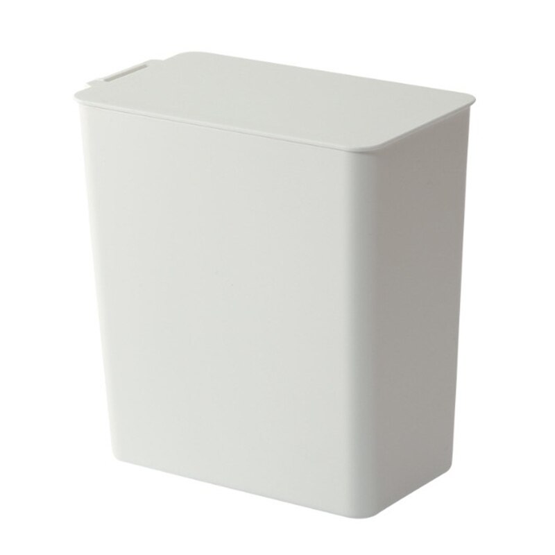 mini trash can desktop small trash can office trash supplies trash can plastic trash: White
