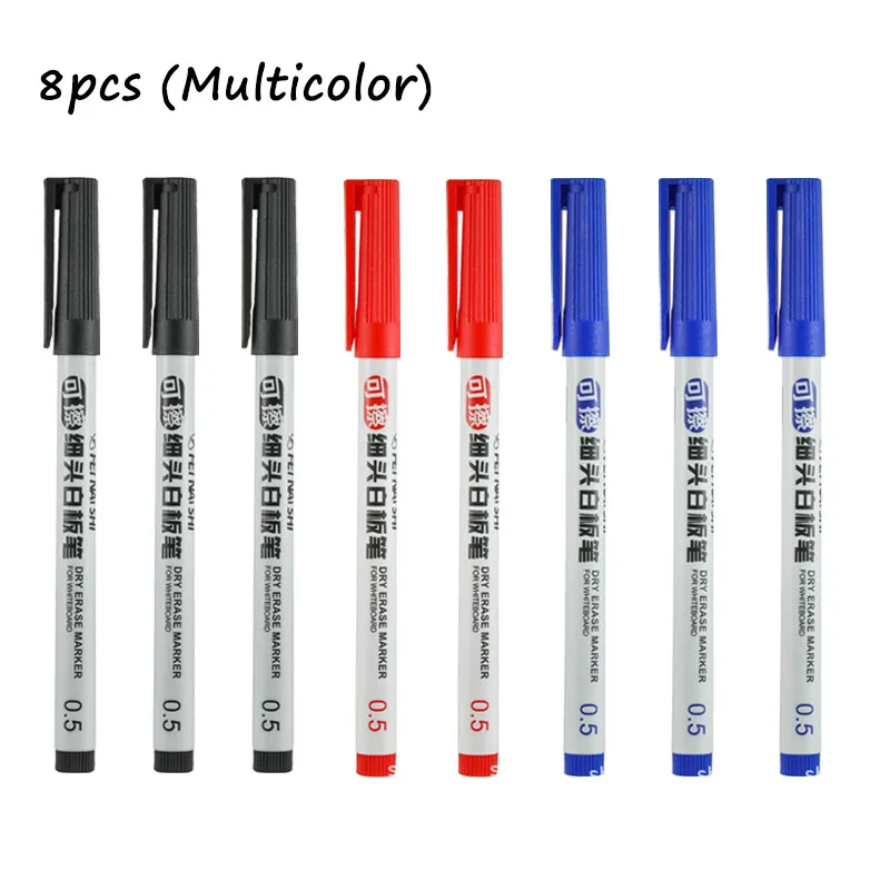 6/12 Stuks Whiteboard Marker Pennen Schoolbord Pennen 3 Kleuren Uitwisbare White Board Markers School Klas Kantoorbenodigdheden levert: Marineblauw