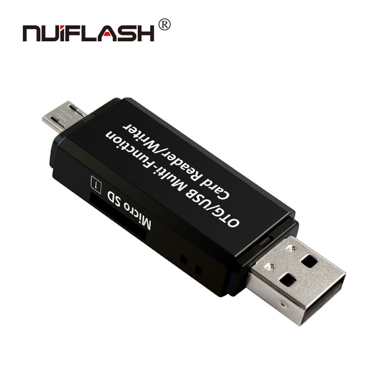 Micro usb & usb 2 in 1 otg kortlæser højhastigheds usb 2.0 universel otg tf/sd til android computerudvidelsesoverskrifter